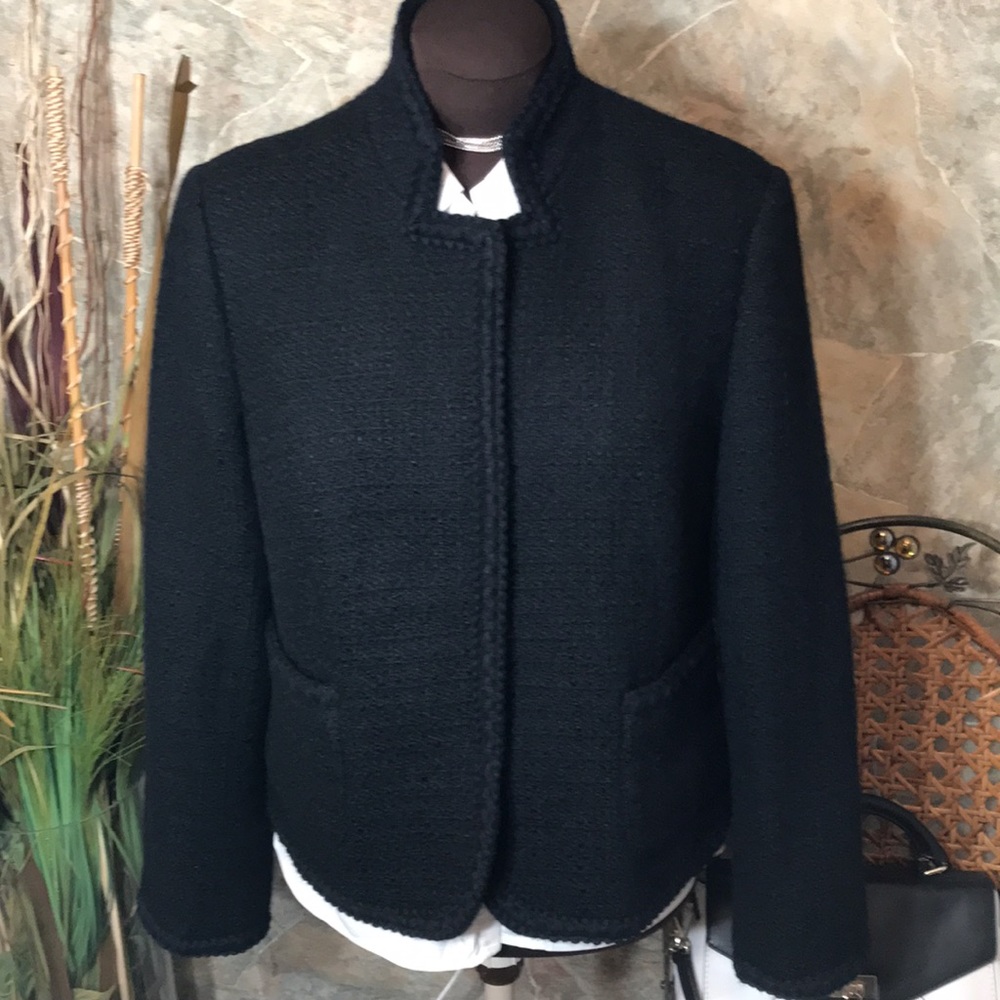 Stunning 🌹 deep rich black tweed suit jacket coat blazer